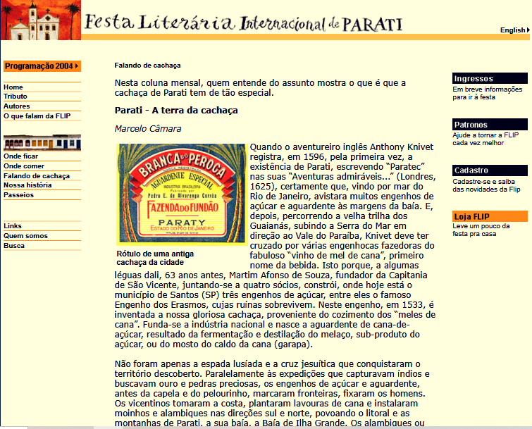 Falando de Cachaça Flip 2004 1º artigo.png